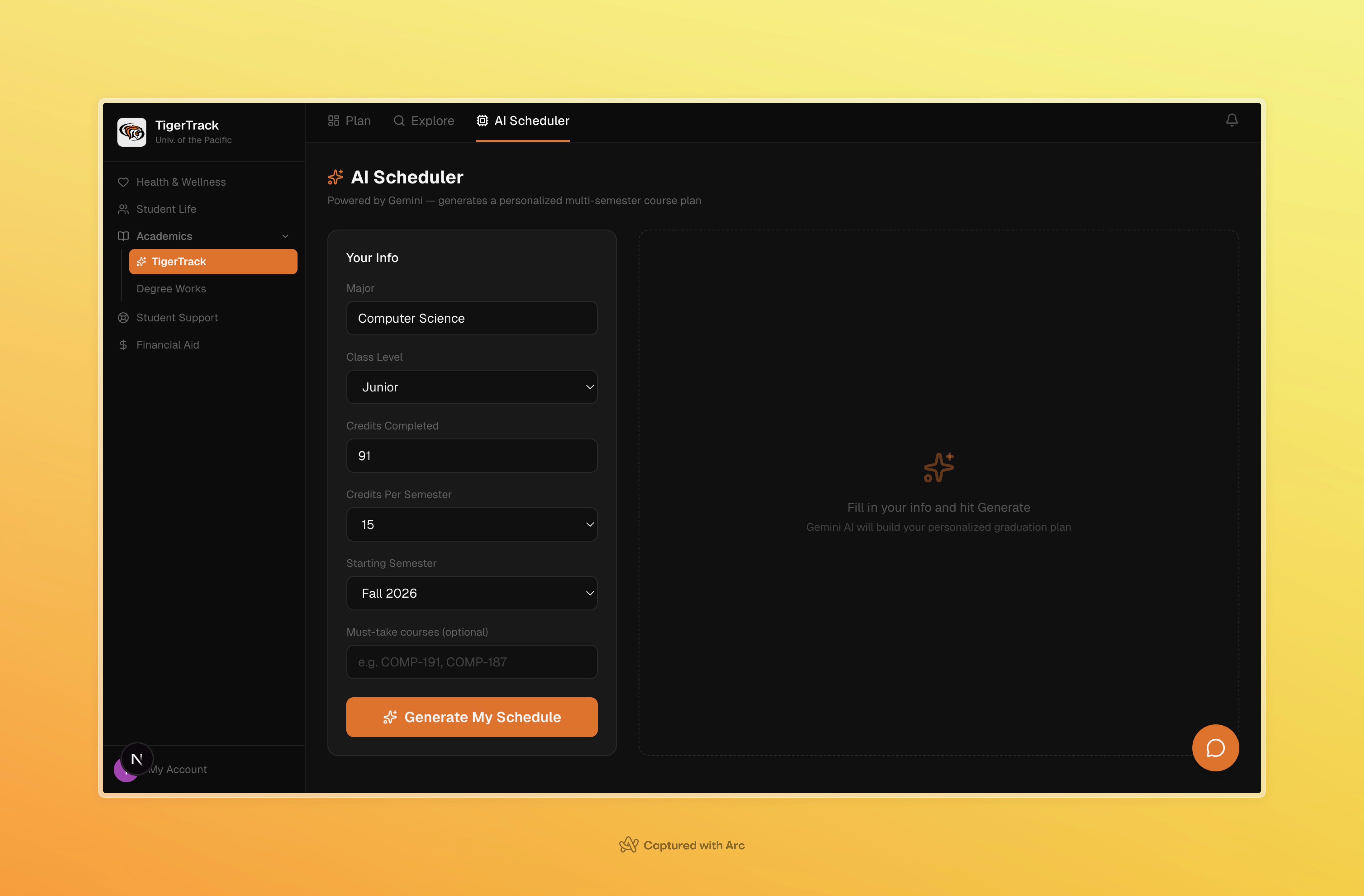 TigerTrack — AI scheduler