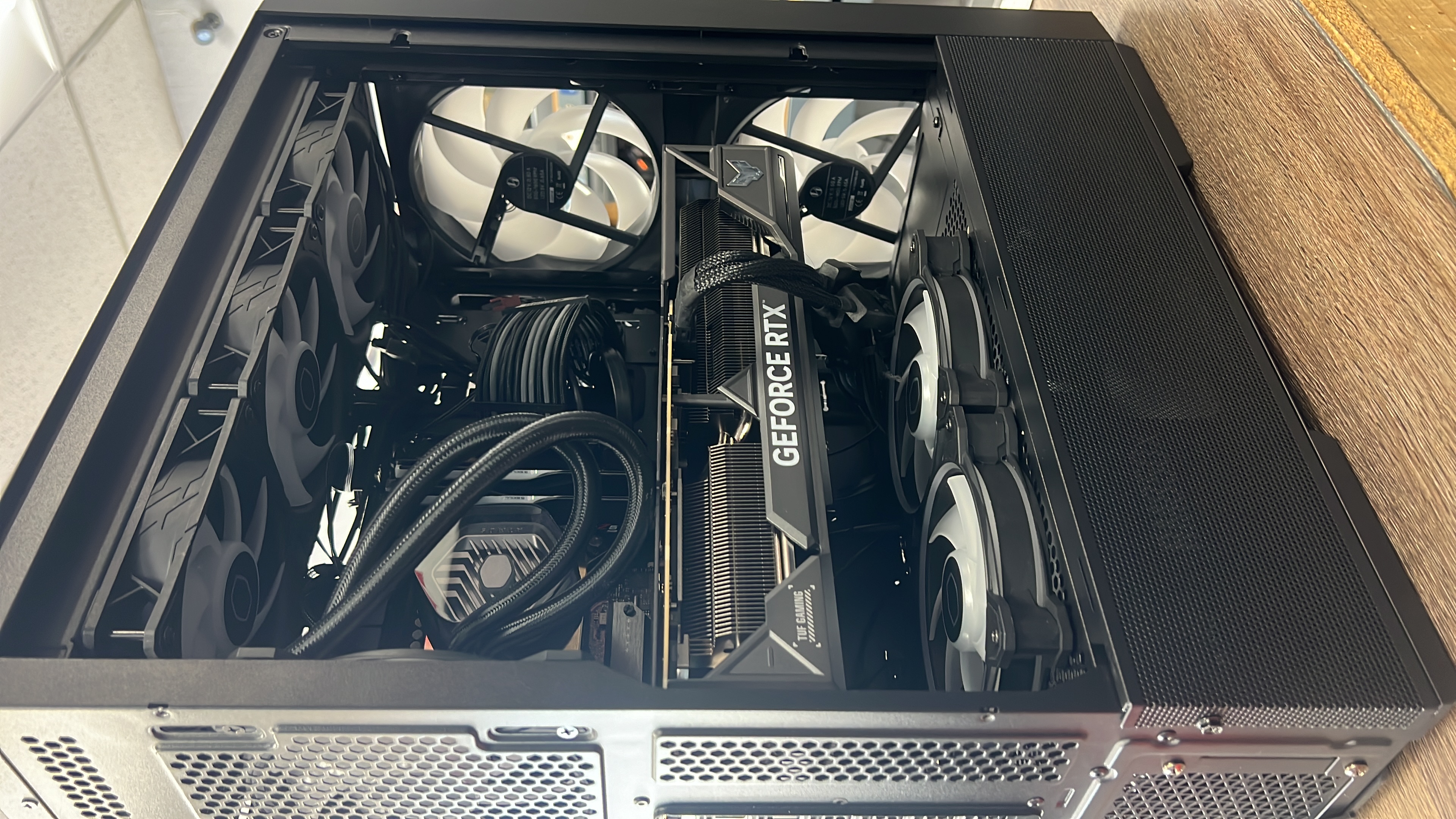Custom RTX build — top-down view